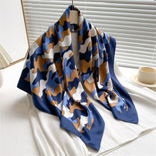 Load image into Gallery viewer, 90x90cm Square Silk-Feel Scarf – Luxury Women’s Shawl & Head Wrap