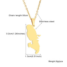 Load image into Gallery viewer, Gold Silver Color Martinique Flag Map of France Pendant Necklace Women's Stainless Steel Choker Necklaces Luxury Jewelry X111