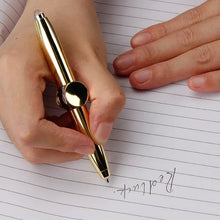 Load image into Gallery viewer, LED Gyro Spinner Pen – Multifunctional Metal Fidget Ballpoint Pen with Light | Stress Relief Spinning Pen for Writing, Focus & Gifts