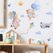 Load image into Gallery viewer, Pink Cartoon Bear Wall Stickers for Kids & Nursery Room Decor