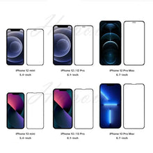 Load image into Gallery viewer, 9D Full Cover Protective Glass For iphone 12 X XS XR 6 6S 7 8 Plus Tempered Film Iphone 14 11 13 Pro Max Screen Protector Glass Shatterproof Protection Easy Install Bubble Free Crystal Clear Protective Film