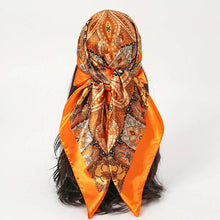 Load image into Gallery viewer, Satin Square Scarf β Elegant 2025 Print Hijab, Shawl & Hair Wrap