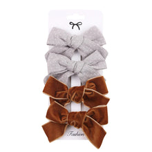 Load image into Gallery viewer, 4Pcs Baby Bows Hair Clips Cotton Linen Hairpins for Girls