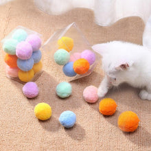 Load image into Gallery viewer, 12Pcs/lot Funny Cat Toys Stretch Plush Ball Toys for Cats Colorful Interactive Cat Pom Pom Kitten Toy Pet Supplies Plush Balls for Training and Kitten Play