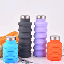 Load image into Gallery viewer, Collapsible Silicone Water Bottle - BPA-Free, Portable & Reusable for Outdoor Adventures