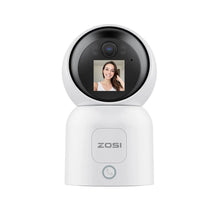 Load image into Gallery viewer, ZOSI 360° Smart Home Security Camera PTZ Auto Tracking Baby Monitor AI Panoramic HD Night Vision Indoor WiFi Surveillance Camera