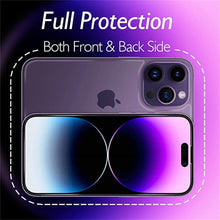 Load image into Gallery viewer, HD Clear Scratch Resistant Anti-Fingerprint Tempered Glass Film Full Screen Coverage Protector For Iphone 14 Pro Max Front Back Screen Protector HD Clarity Anti-Fingerprint Scratch Tempered Glass For Iphone 13