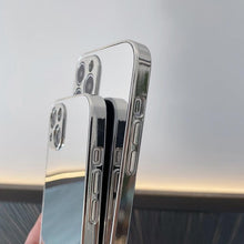 Load image into Gallery viewer, Luxury Clear Back Mirror Shock-Absorption Anti-Scratch Bright Reflection Protective Case Cover Silver Golden Mirror Shockproof Case for iPhone 14 13 12 Pro Max 11 X XR XS 8Plus iphone Hard Back Cover