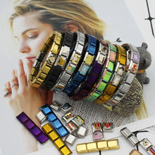 Load image into Gallery viewer, Hapiship New Women's Jewelry 9mm Width Itanlian Elastic Charm Bracelet Fashion Stainless Steel Bangle ST-