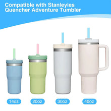 Load image into Gallery viewer, 6Pcs 31cm Vacuum Cup Straws with Cleaning Brush for Stanley 40oz Adventure Quencher Insulated Cup Travel Tumbler Reusable Straw