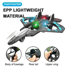 Load image into Gallery viewer, Glider Flying Helicopter RC Hobby Jet Plane 2.4G Stunt Remote Control Foam Fighter Airplane Toy With Light