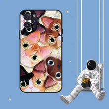 Load image into Gallery viewer, Cat Cute Art Phone Case For Iphone 8 7 6 6s Plus X Se 2020 Xr Xs 14 11 12 13 Mini Pro Max Mobile Case Transparent Soft Protective Clear Case Compatible For Iphone