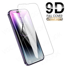 Load image into Gallery viewer, 9D Full Cover Tempered Glass For iPhone 14 Plus 13 12 11 Pro Max mini Screen Protector iPhone X XR XS Max Protective Film 9H Tempered Glass Film Case-Friendly Screen Protector for iPhone