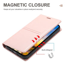 Load image into Gallery viewer, Magnetic Flip Leather Card Slot Wallet Case for iPhone 14 13 12 11 Pro Max Flip Invisible Magnetic Elegant Retro Phone Case Premium Leather PU Soft Flip Cover For iPhone