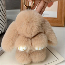 Load image into Gallery viewer, 15cm Rabbit Fur Keychain – Cute Bag & Car Pendant Accessory for Women