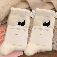 Load image into Gallery viewer, 3Pairs Premium Feel Cute Cat Cozy Hairy Mink Velvet Socks Autumn Winter Hosiery Thickened Plush Warm Sleep Home Fluffy Socks