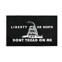 Load image into Gallery viewer, 3x5Fts Tea Party Rattlesnake Gadsden Flag Liberty Or Death Dont Tread On Me No Step On Snek