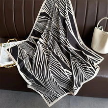 Load image into Gallery viewer, 90x90cm Square Silk-Feel Scarf – Luxury Women’s Shawl & Head Wrap
