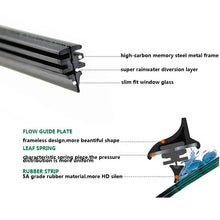 Load image into Gallery viewer, 2PCS DIY Cut Car Frameless Wiper Blade strips 6mm Windshield Wipers Refill Natural Rubber strip 26" 28" 30" 32" Car Accessories