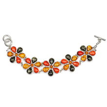 Load image into Gallery viewer, Fashion Hot Beautiful Flower Baltic Created Honey Multicolor Link Women's Wedding Bangle Bracelet L80401