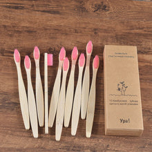 Load image into Gallery viewer, 10Pcs Colorful Toothbrush Natural Bamboo Tooth Brush Sets Soft Bristle Charcoal Teeth Eco Bamboo Toothbrushes Dental Oral Care