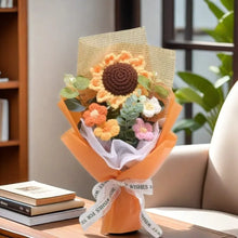 Load image into Gallery viewer, Artificial Flower Crochet Bouquet Handmade Anniversary Sunflower Daisy Bouquet Mothers Day Birthday Gift Eternal Flower