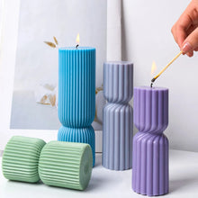 Load image into Gallery viewer, Nordic Cylindrical Silicone Candle Mold – Minimalist DIY Candle, Soap & Resin Mold for Home Décor and Gift Crafting
