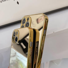 Load image into Gallery viewer, Luxury Clear Back Mirror Shock-Absorption Anti-Scratch Bright Reflection Protective Case Cover Silver Golden Mirror Shockproof Case for iPhone 14 13 12 Pro Max 11 X XR XS 8Plus iphone Hard Back Cover