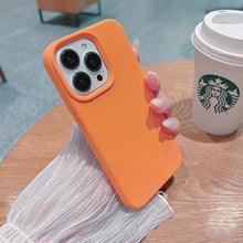 Load image into Gallery viewer, Silicone Soft Thick Protective Rubber Phone Basic Case For iPhone 14 13 Pro Max Case Luxury Silicone Phone Case for iPhone Solid Color Classic Camera Protection Case