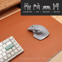 Load image into Gallery viewer, Large PU Leather Office Desk Mat – Waterproof Dual-Tone Mouse Pad & Keyboard Desk Protector for Home or Office