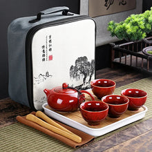 Load image into Gallery viewer, Portable Chinese Kung Fu Travel Tea Set with Carrying Bag & Gaiwan