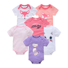 Load image into Gallery viewer, 3/6 PCS Baby Cotton Bodysuits Set Short Sleeve Summer Outfits for Newborn Boys & Girls 0β12 Months