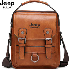 Load image into Gallery viewer, JEEP BULUO Multi-function Business Handbags Men New Man's Shoulder Bag Large Capacity Leather Messenger Bag Crossbody Big Brand