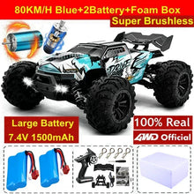 Load image into Gallery viewer, 4WD RC Off-Road Car - 1:16 High-Speed Brushless Truck, 50-80KM/H, 4x4 Drift Racing Toy for Kids & Adults