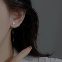 Load image into Gallery viewer, Long Tassel Heart Drop Earrings – Gold & Silver Korean Fashion Jewelry