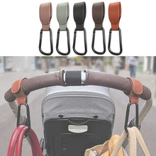 Load image into Gallery viewer, Baby Stroller Hook PU Leather Adjustable Pram Bag Hanger Travel Accessory