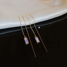 Load image into Gallery viewer, Geometric Square Tassel Drop Earrings – Gold Korean Fashion Jewelry