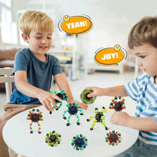 Load image into Gallery viewer, 4PCS Glow-in-the-Dark Fidget Spinners – Deformable Robot Sensory Toys for Kids & Adults | Stress Relief Fingertip Gyro Party Favors
