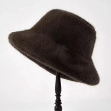 Load image into Gallery viewer, Fluffy Fur Fisherman Hat For Women Winter Plush Ear Protection Cap Windproof Warm Female Panama Caps Solid Fashion Bucket Hat