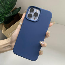 Load image into Gallery viewer, Silicone Soft Thick Protective Rubber Phone Basic Case For iPhone 14 13 Pro Max Case Luxury Silicone Phone Case for iPhone Solid Color Classic Camera Protection Case