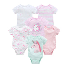 Load image into Gallery viewer, 3/6 PCS Baby Cotton Bodysuits Set Short Sleeve Summer Outfits for Newborn Boys & Girls 0β12 Months
