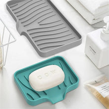 Load image into Gallery viewer, Silicone Drain Soap Dish - Anti-Slip Sink Tray for Kitchen & Bathroom