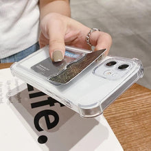 Load image into Gallery viewer, Transparent Card Slot Holder Case For iPhone11 13 12 Pro Max X XS XR Max 8 Plus Clear Shockproof Soft Wallet Cover Clear Case with Card Slot Slim Fit Shockproof Soft Protective Case