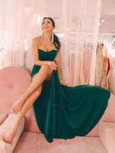 Load image into Gallery viewer, Sexy Strapless Long Black Maxi Dress Front Slit Bare Shoulder Red Women's Evening Summer Night Gown Party Maternity Dresses