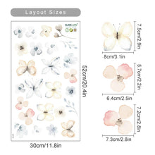 Load image into Gallery viewer, Boho Flowers Wall Stickers Child Watercolor Bedroom Living Room Home Decor Art Eco-frienly Removable Decals PVC Murals