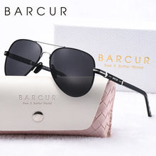 Load image into Gallery viewer, BARCUR Oversize Polarized Sunglasses for Women Trendy Double Beam Design Metal Elliptical Frame with UV400 Protection Fashionable Sun Glasses for Summer Outdoor & Daily Wear