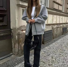 Load image into Gallery viewer, Women’s Oversized Zip-Up Hoodie – Thick Space Cotton Streetwear Hooded Jacket for Spring & Autumn Casual Style
