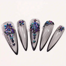 Load image into Gallery viewer, Multi-Shape 3D Flat Bottom Nail Rhinestones - Colorful AB Crystal Gems for DIY Manicure & Crafts