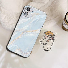 Load image into Gallery viewer, Luxury Marble Texture Phone Case For iPhone X XR XS 7 8 6S 6 5 Plus Silicone Anti Fall Back Cover Ultra Thin Soft Silicone Protective Shockproof and Scratch Resistant with Cute Design Pattern Case