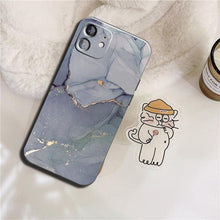 Load image into Gallery viewer, Luxury Marble Texture Phone Case For iPhone X XR XS 7 8 6S 6 5 Plus Silicone Anti Fall Back Cover Ultra Thin Soft Silicone Protective Shockproof and Scratch Resistant with Cute Design Pattern Case